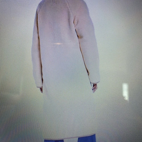 Faux fur maxi coat with contrast tape - Picture 2 of 5